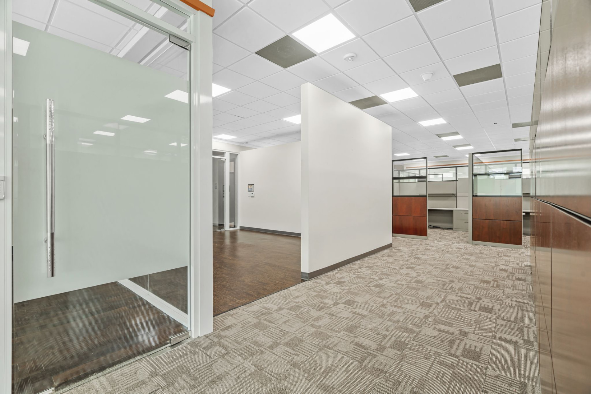 Interior corridor connecting suites