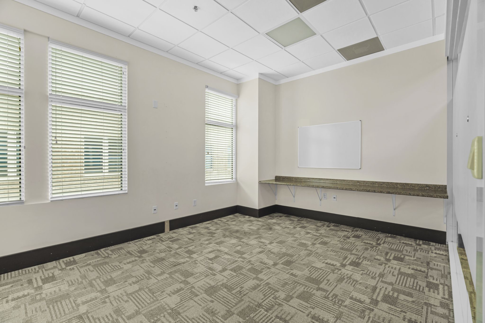 Private office with built-in counter