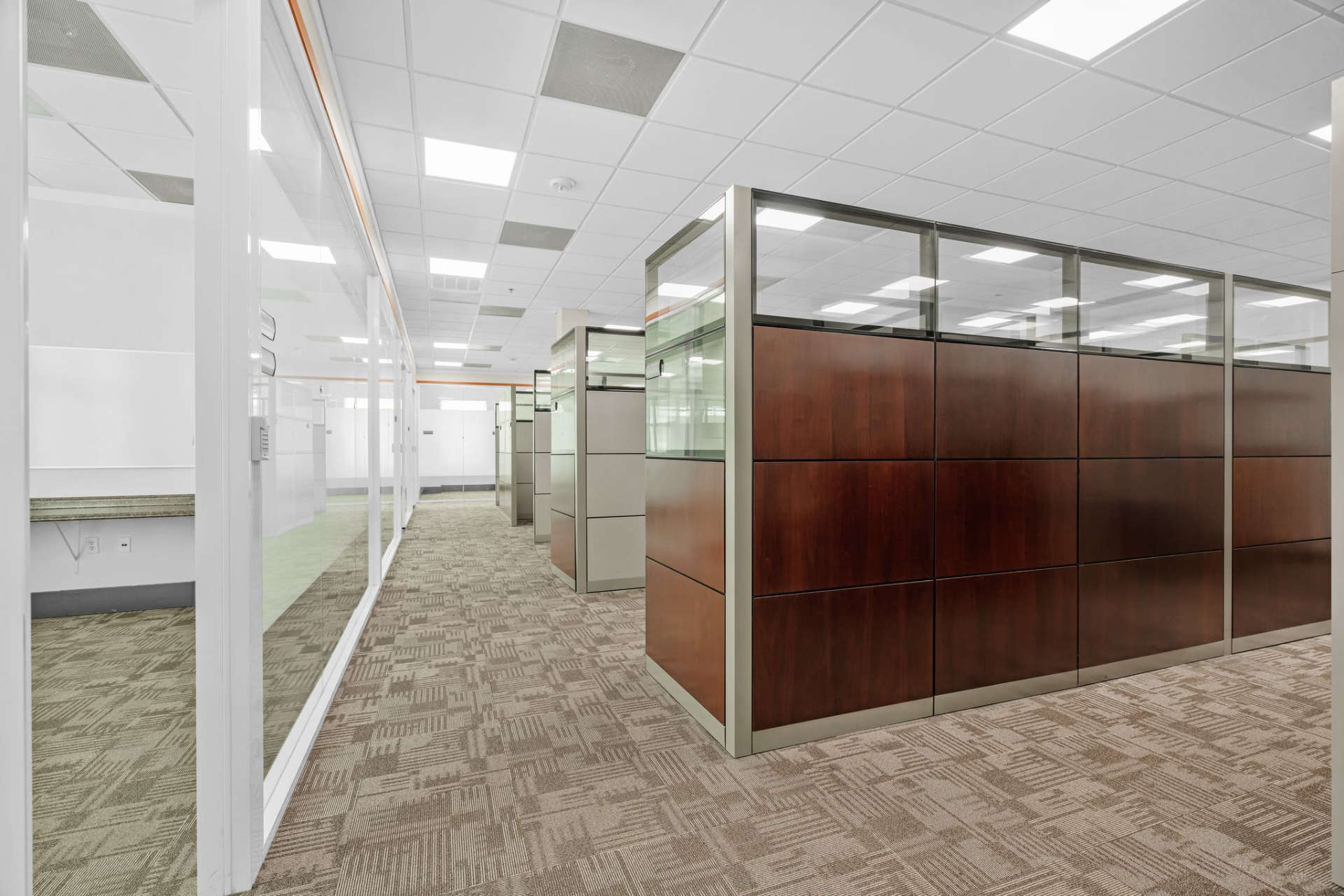 Open plan with office pods